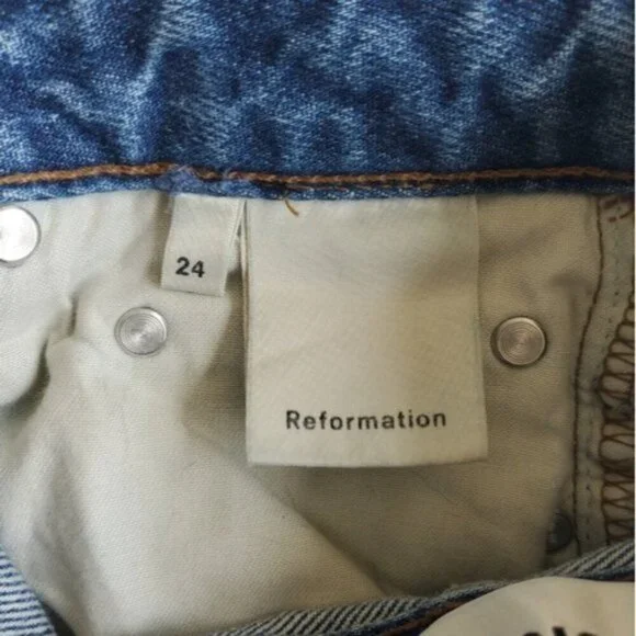 Reformation High-rise Celtic Wash Seamed Jeans Size 24 - Picture 7 of 9